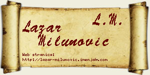 Lazar Milunović vizit kartica